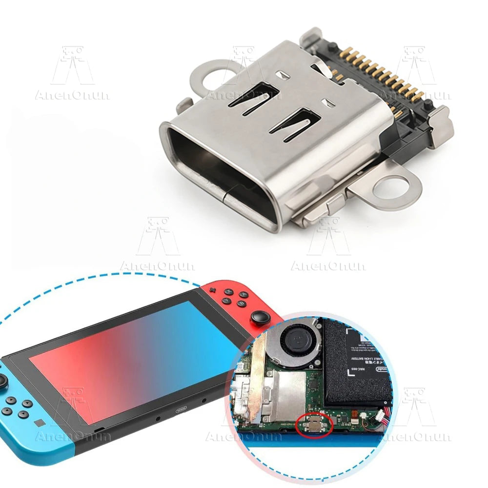 USB-C Charging Port for Switch Premium Replacement Parts Console Dock Connector Charge Power Socket Jack Port Durable Fix Kit