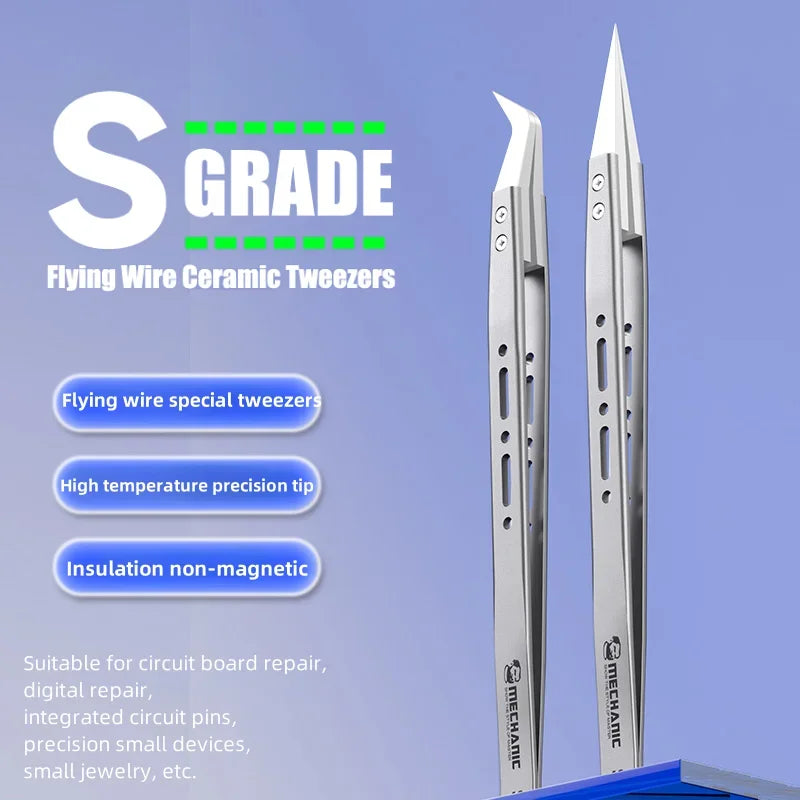 Mechanic S-grade Ceramic Tweezers Non-magnetic Precision Ins