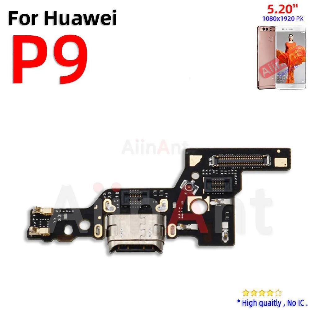 Aiinant Dock USB Charger Connector Mic Charging Port Board Flex Cable For Huawei P8 P9 P10 Lite Plus 2016 2017 Phone Parts