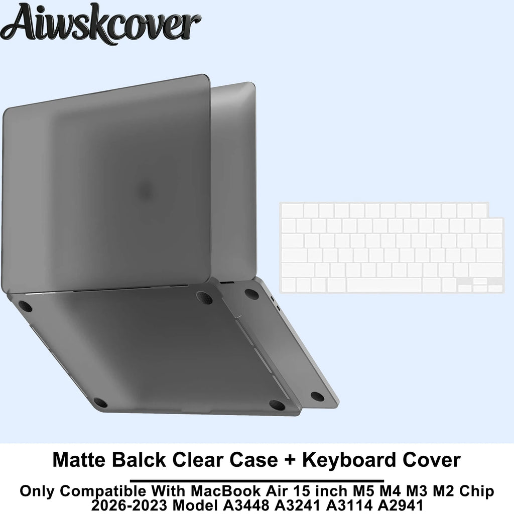 For MacBook Air 15 inch Case M5 M4 M3 M2 2026 2025-2023 Hard Shell Laptop Cover With Keyboard CoverModel A3448 A3241 A3114 A2941