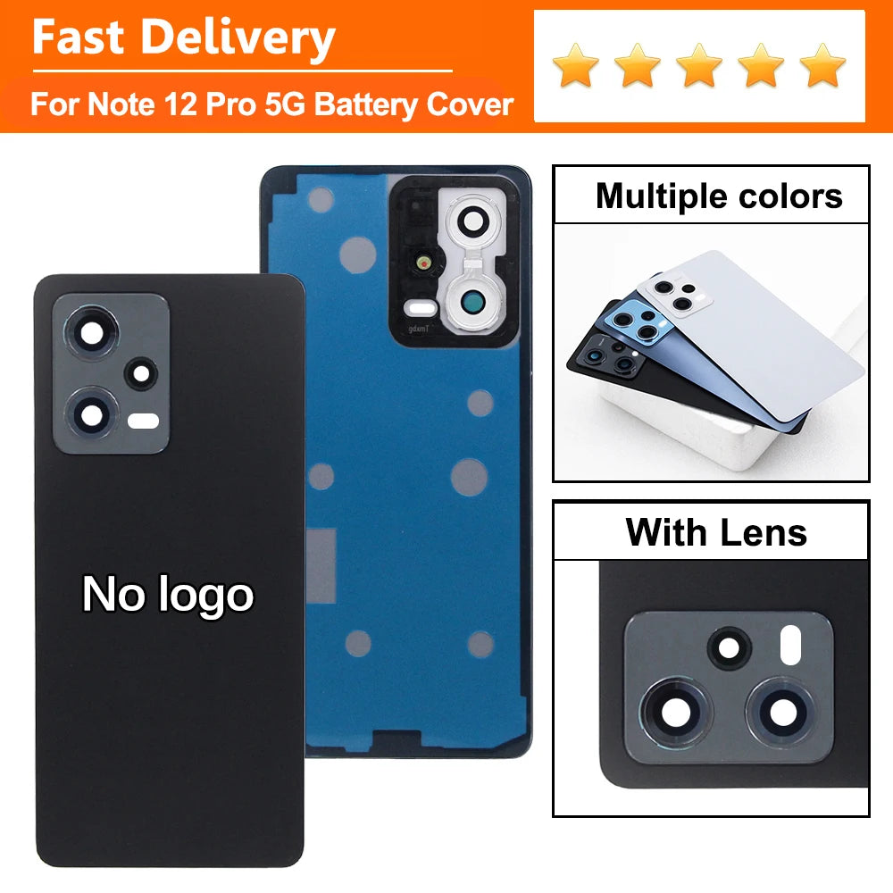 For Xiaomi Redmi Note 12 Pro 5G Back Glass Cover Housing Bat