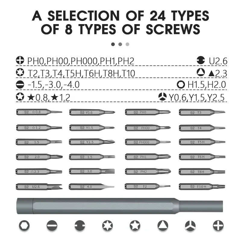 26 in 1 Precision Screwdriver Set Magnetic Screw Driver Bits