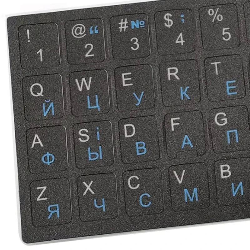 Ukrainian Keyboard Stickers Durable Alphabet Black Backgroun