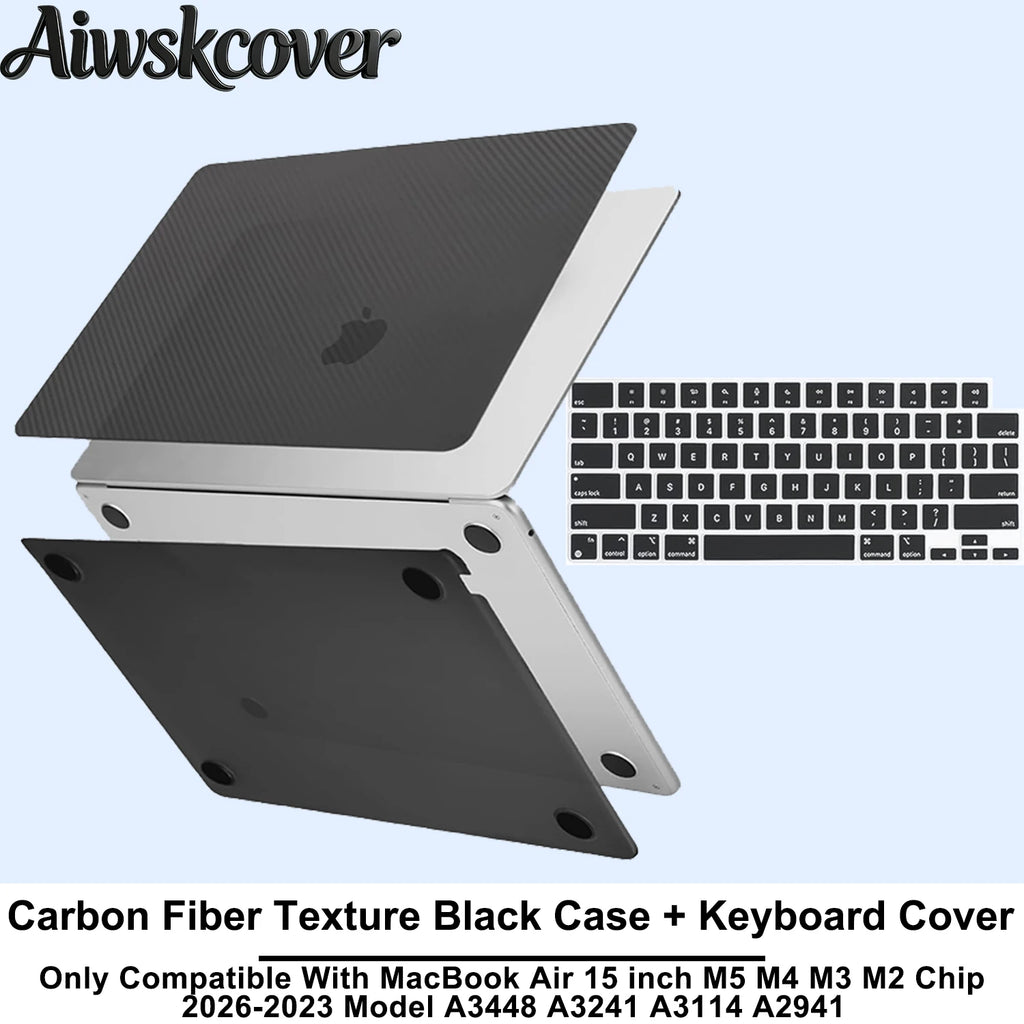 For MacBook Air 15 inch Case M5 M4 M3 M2 2026 2025-2023 Hard Shell Laptop Cover With Keyboard CoverModel A3448 A3241 A3114 A2941