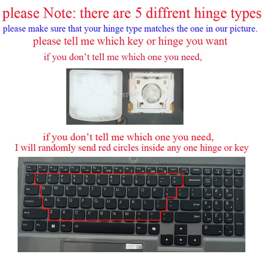 Single Key hinges Rubber For Lenovo LOQ 15IRX9 83DV 15IAX9 1