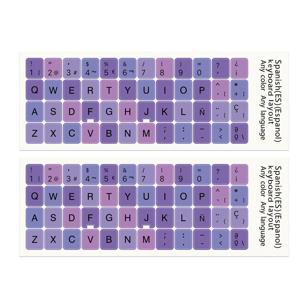 2pcs Spanish Popular Decorative Keyboard Stickers Durable Du