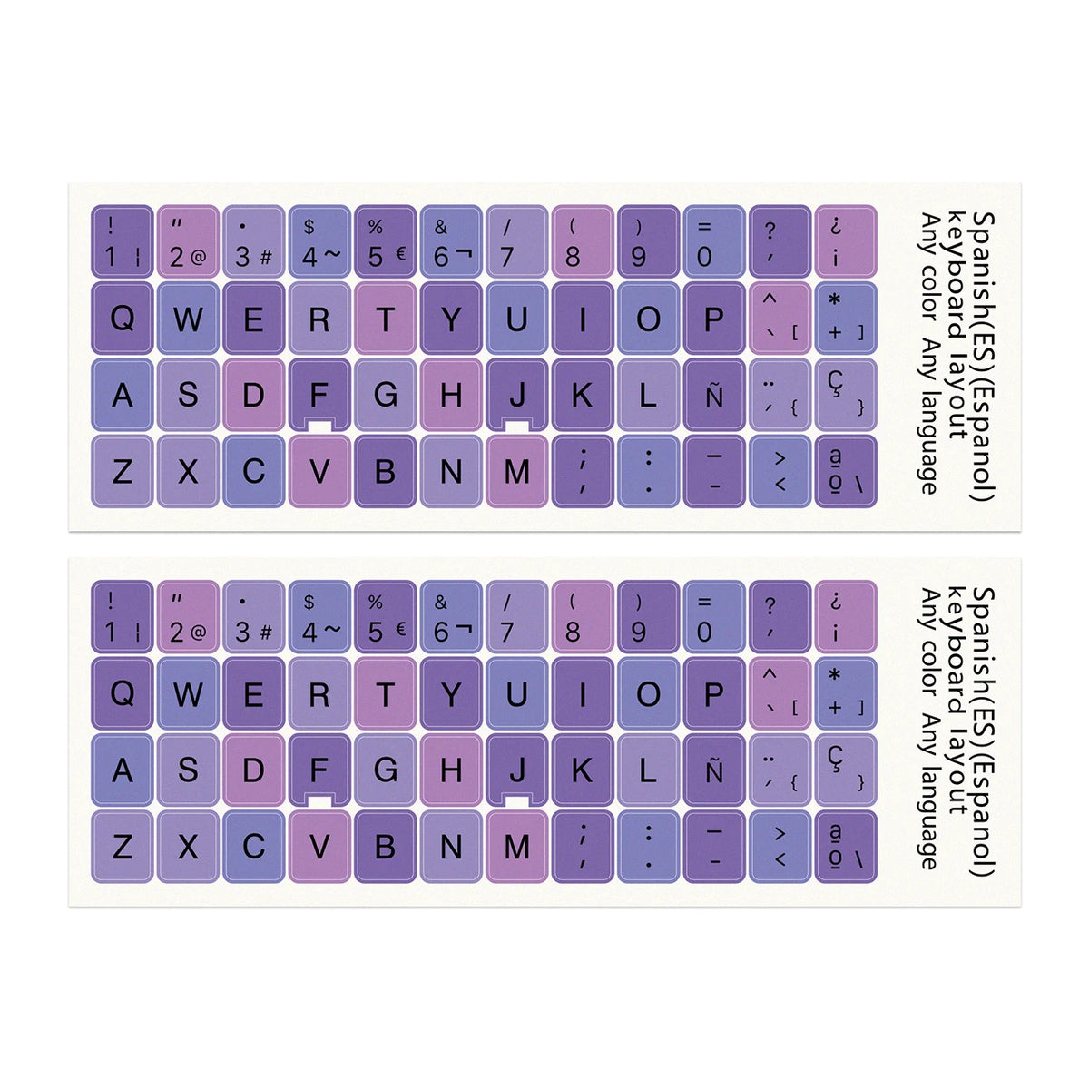2pcs Spanish Popular Decorative Keyboard Stickers Durable Du
