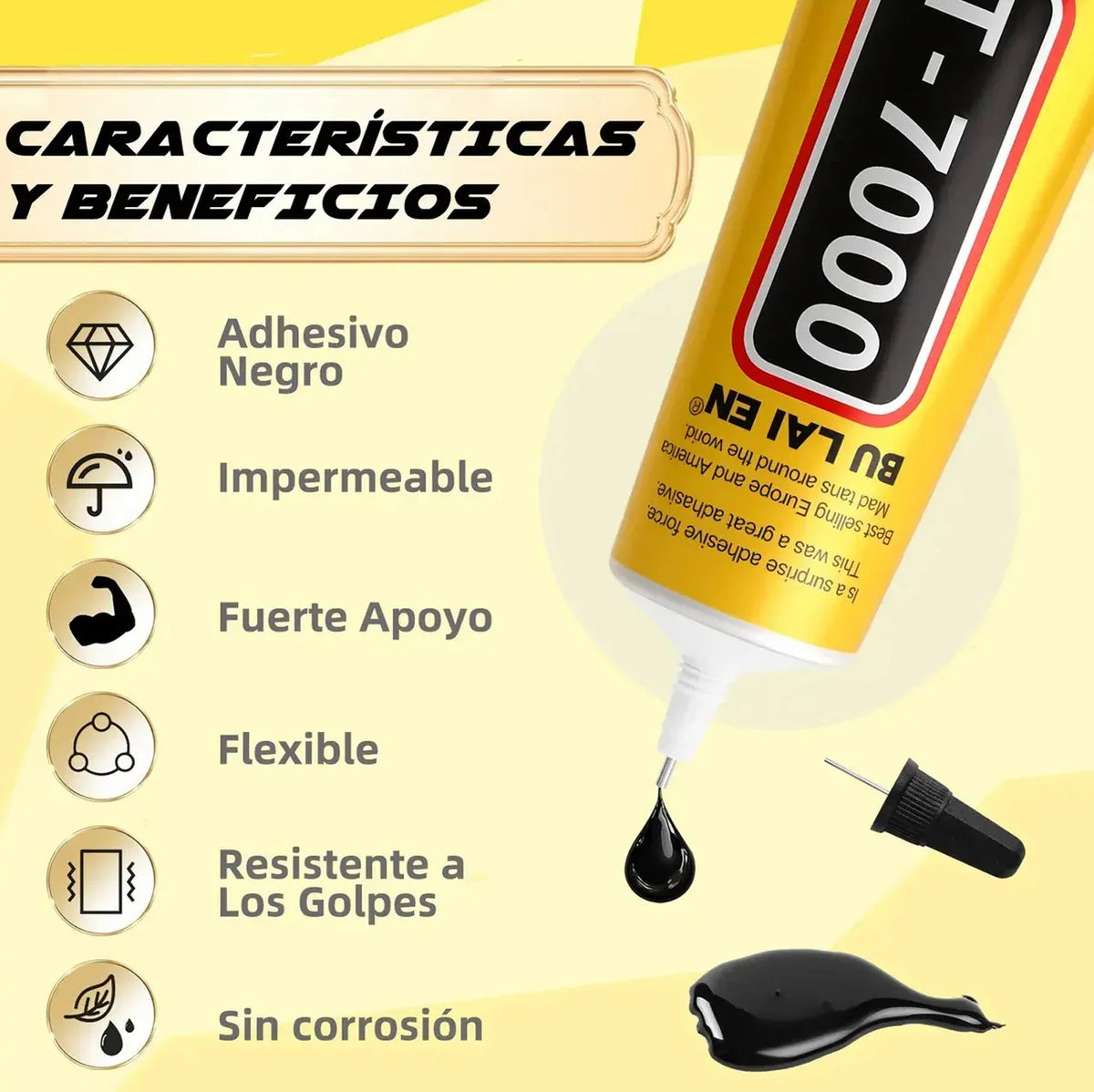 Black Glue T-7000 Semi-Fluid Black Adhesive Glue for Precisi