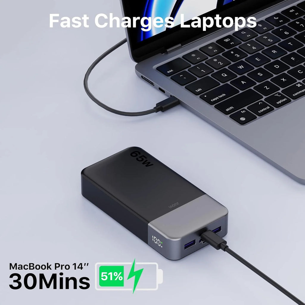 JUOVI Power Bank 65W 20000mAh Laptop Portable Charger PD QC 