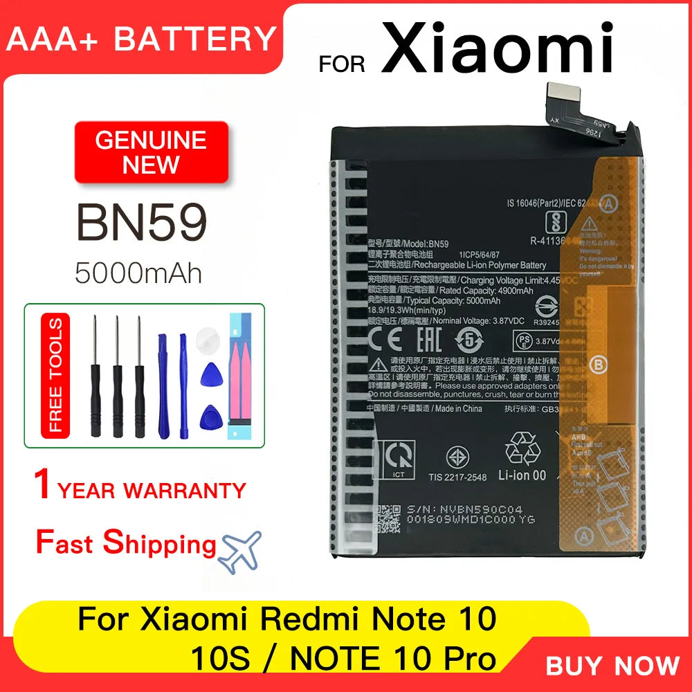 Genuine 5000mAh BN59 Battery For Xiaomi Redmi Note 10 / 10S 