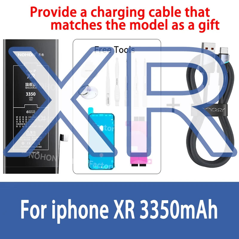 NOHON phone Battery For Apple iPhone 6 7 8 X XR XS 11 12 13 Mini Max Pro Promax High Capacity Replacement Bateria Warranty