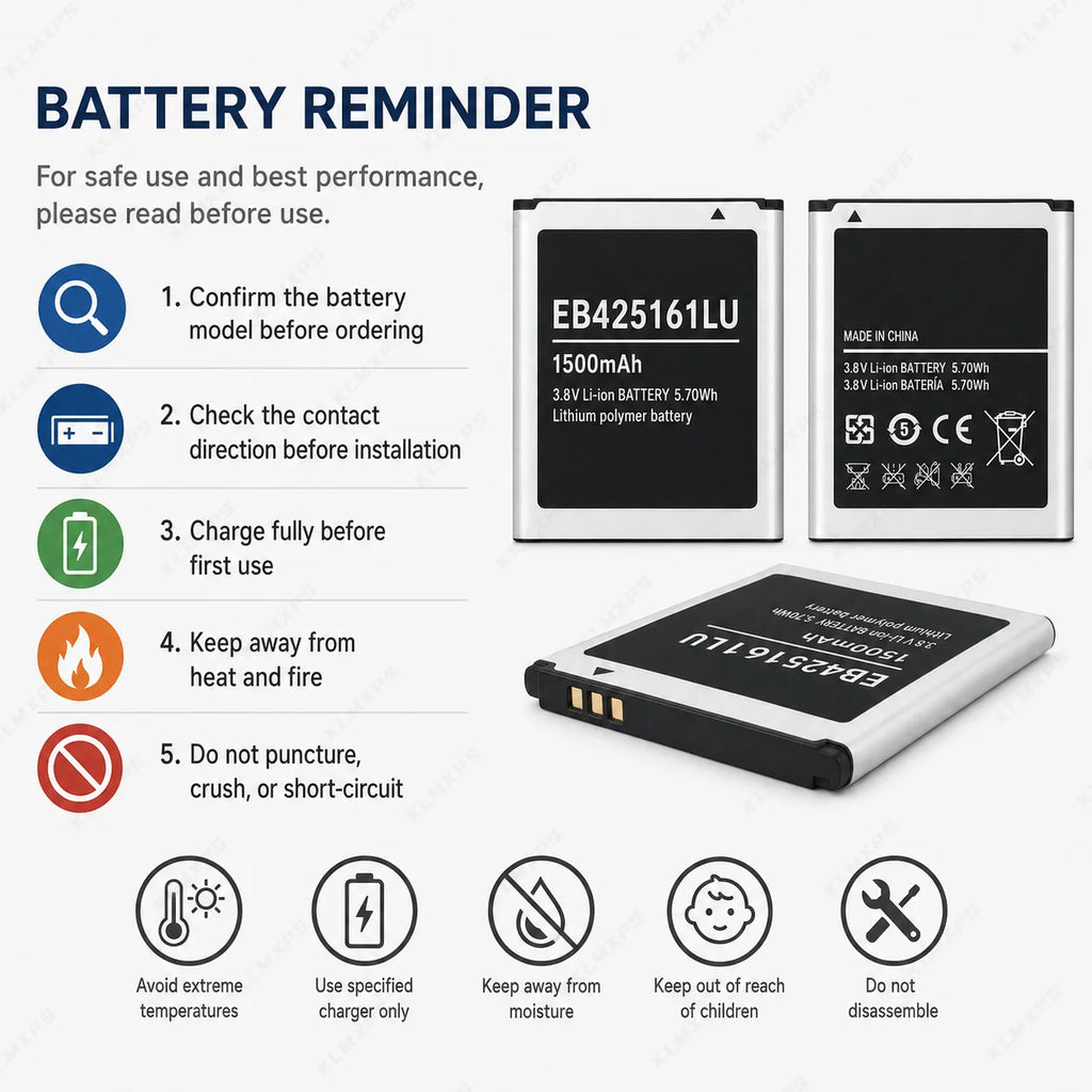 High Quality EB425161LU Replacement Battery for Samsung Gala