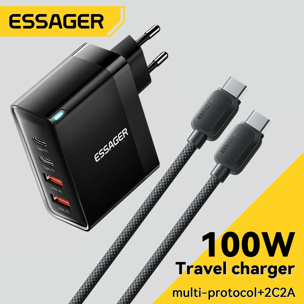 Essager 100W USB Type C Charger 65W PD Quick Charge4.0 3.0 T