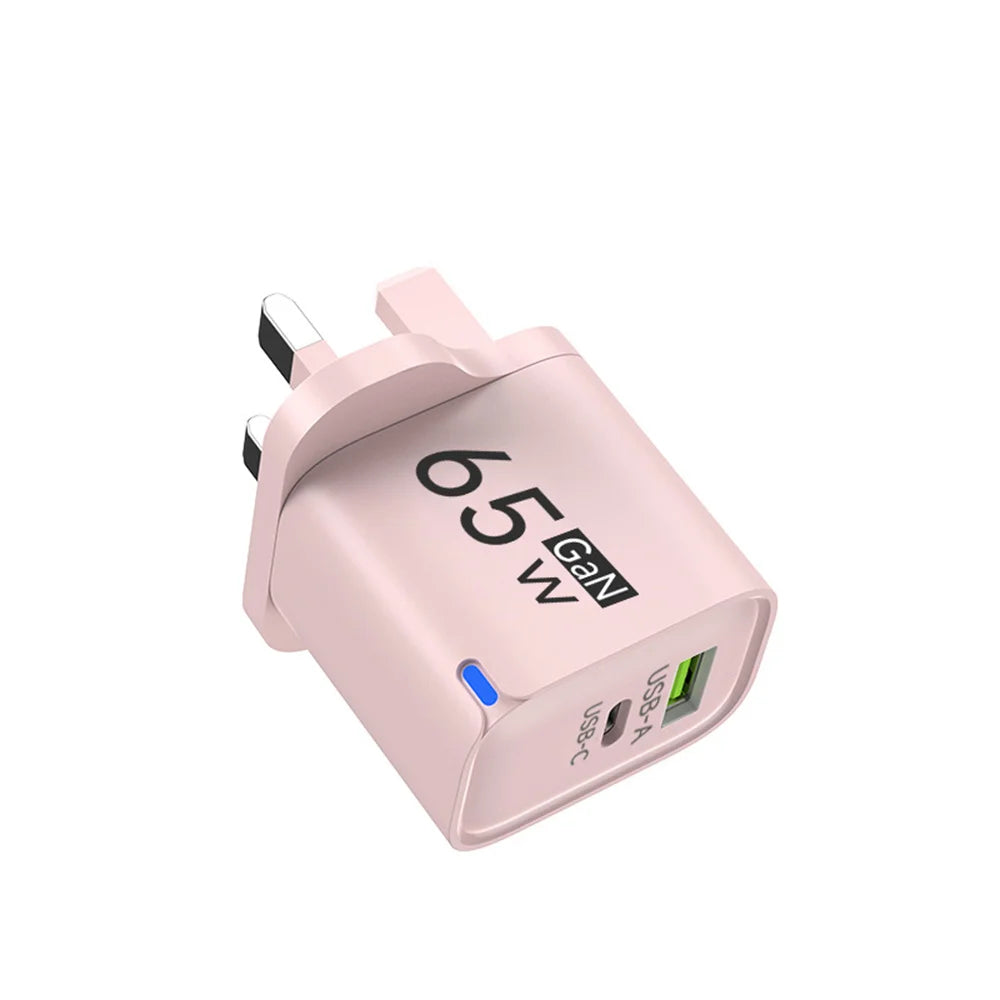 65W GaN Fast Charge Charger USB Type C Phone Power Adapter For Samsung Huawei Xiaomi Oneplus iPhone 14ProMix High Speed Charging