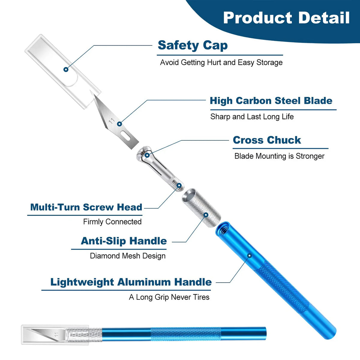Non-Slip Metal Scalpel Knife Tools Kit Cutter Engraving Craf
