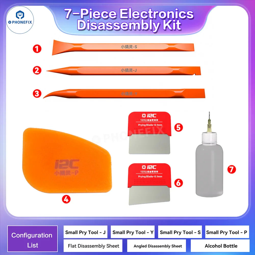 I2C 7-in-1 Mobile Phone Opening Disassembly Tool Set with Sp