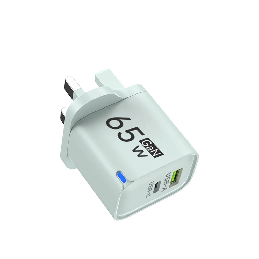 PD 65W USB C Fast Charger Quick Charge Wall Adapter For iPhone 16 17 Xiaomi Samsung Huawei OnePlus EU US UK Plug Travel Charger