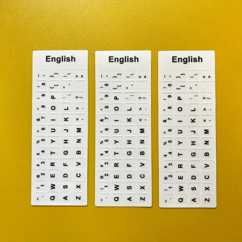 3pcs White Keyboard Sticker for Russia Korean Arabic Spanish Keyboard Replacement Universal Stickers for Computer