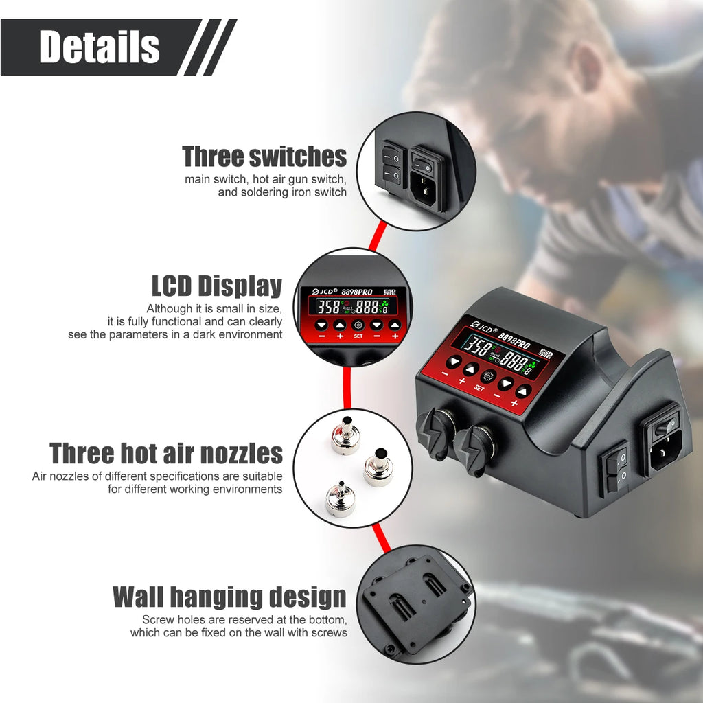 JCD 750W Soldering Station 8898Pro LCD HD Digital Display 2 