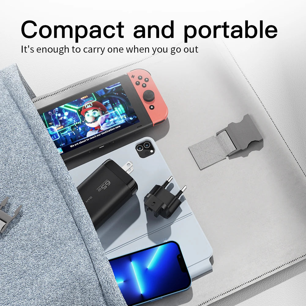 Essager 65W GaN USB Type C Charger For Laptop PPS 45W 25W Fa