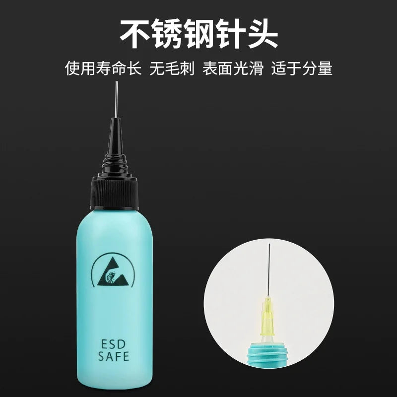 ESD Safe Needle Tip Alcohol Dispenser Bottle Precision Glue 