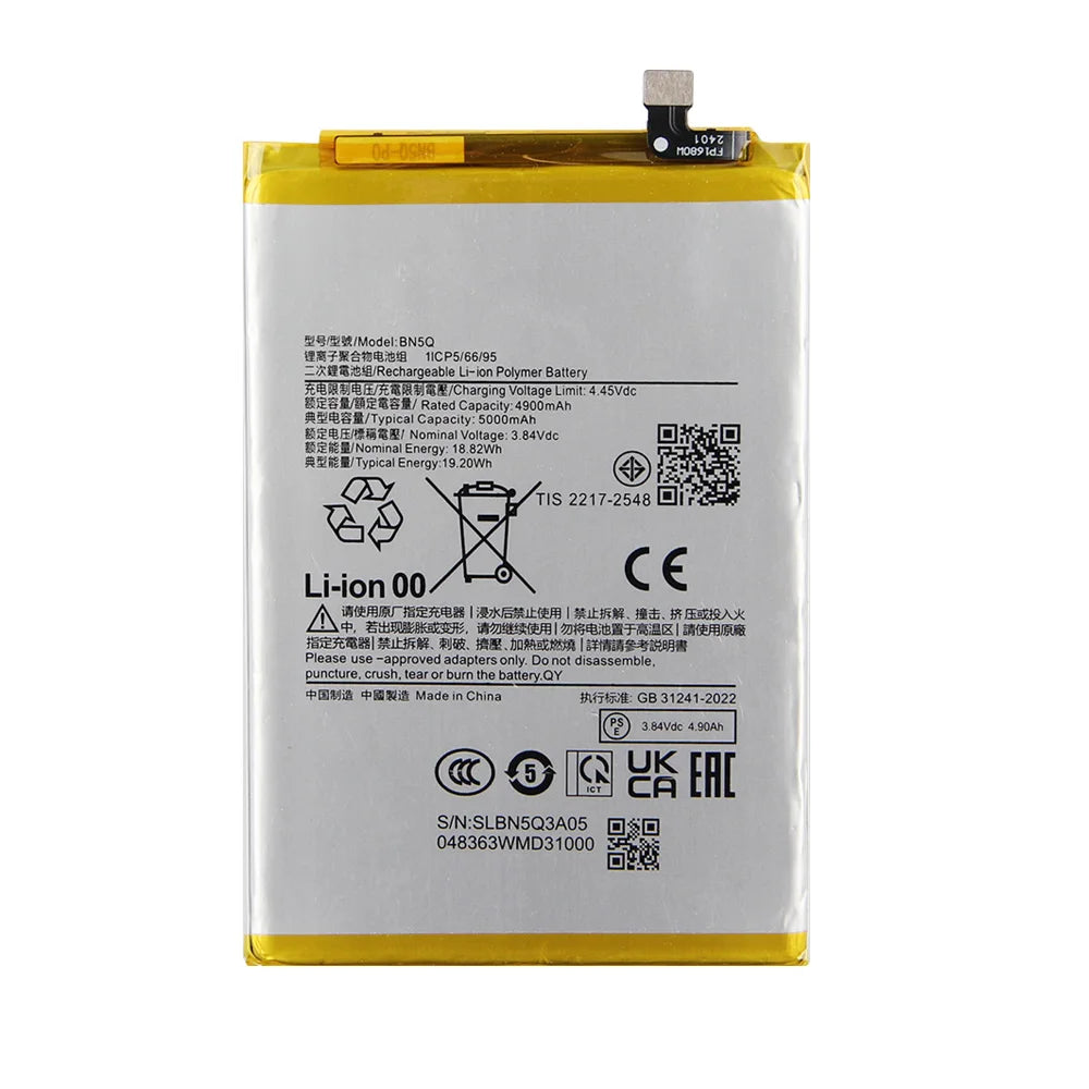 2025 Replacement Battery BN5Q For Xiaomi Redmi 13C Rechargea