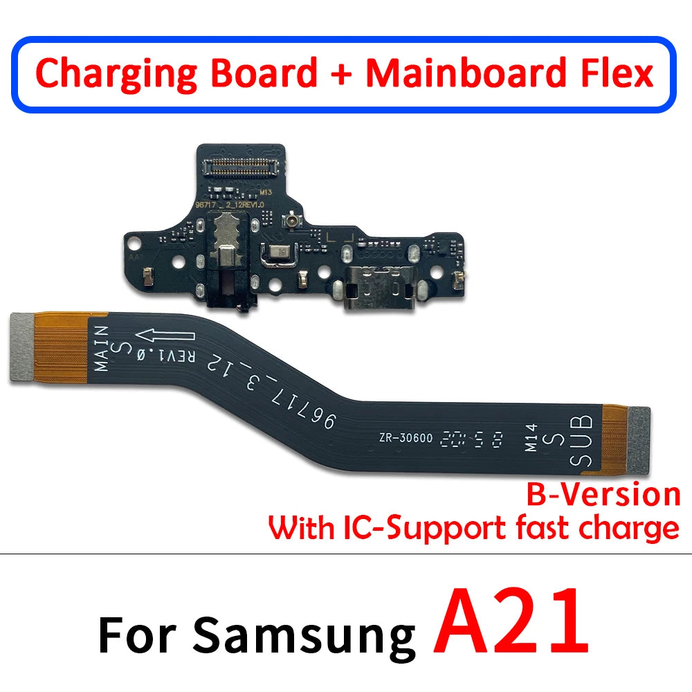 For Samsung A21S A31 A41 A51 A70 A71 USB Charging Port Mic Microphone Connector Main Motherboard LCD Flex Cable Replacement