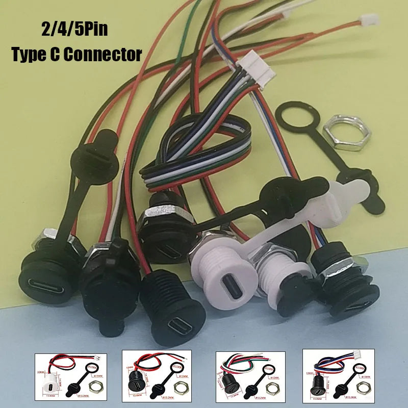 1/5PC 2/4/5Pin USB Type C Connector Type-C Female Socket Wit