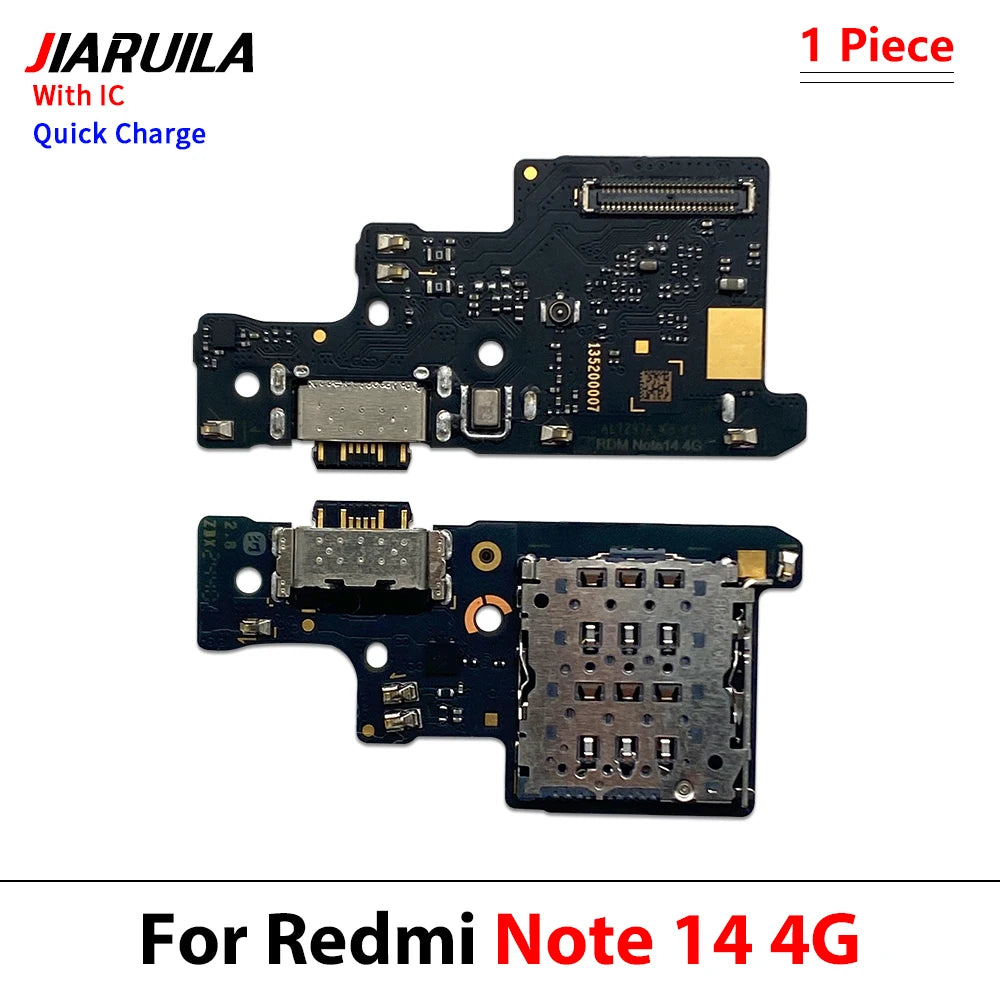 NEW For Xiaomi Redmi Note 14 5G 4G 14 Pro Plus USB Charger Connector Charging Port Micro Board Main LCD Flex Cable Replacement
