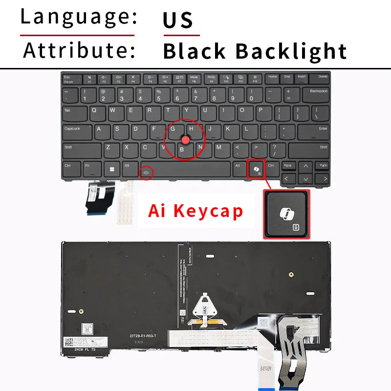 Replacement US/English Backlit Laptop Keyboard For Lenovo Th