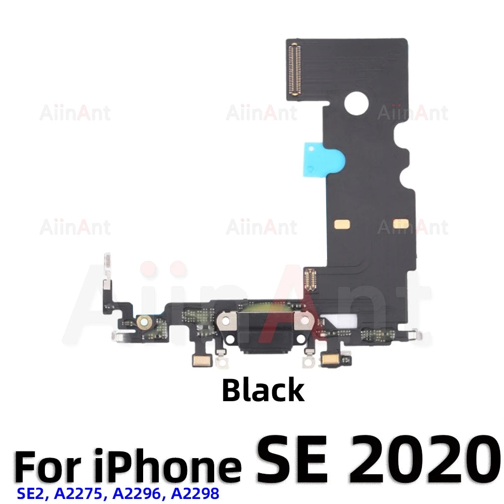 AiinAnt Dock USB Mic Board Charger Connector Fast Charging Port Flex Cable For iPhone 5s 6 6s Plus SE 2 3 2020 2022 Phone Parts