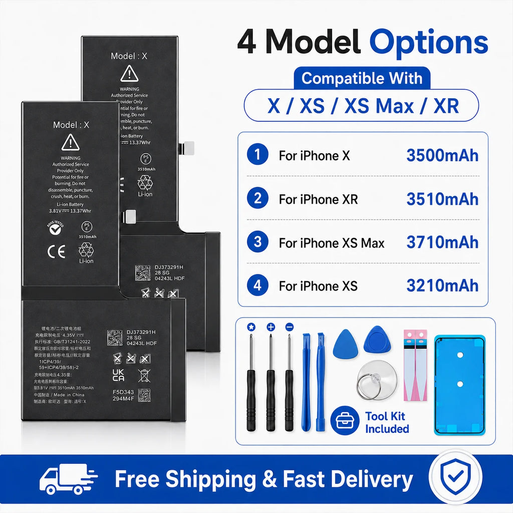 For iPhone X XS XR XS Max Replacement Battery Rechargeable L