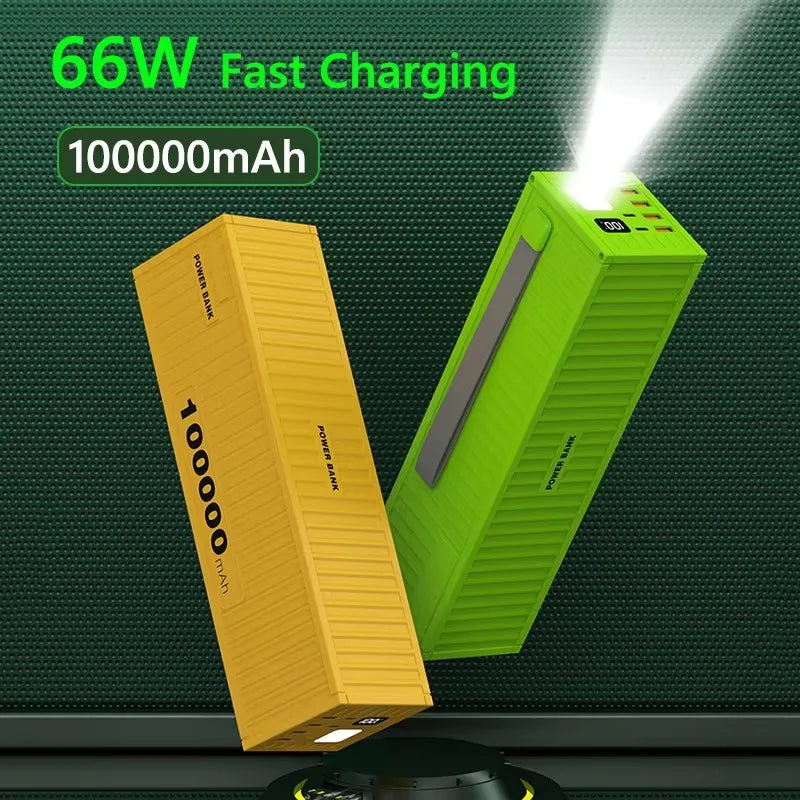 Power Bank 100000mAh 66W Fast Charging Portable Charger Stat