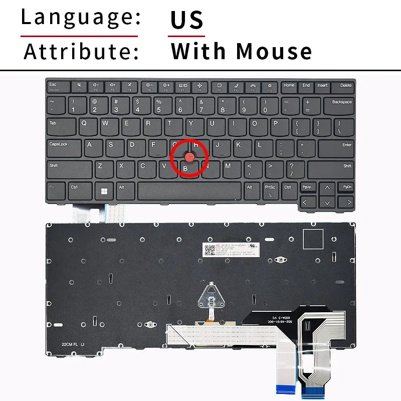 Replacement US/English Backlit Laptop Keyboard For Lenovo Thinkpad T14 T14S Gen1 Gen2 Gen3 Gen4 Gen5 Gen6 Layout