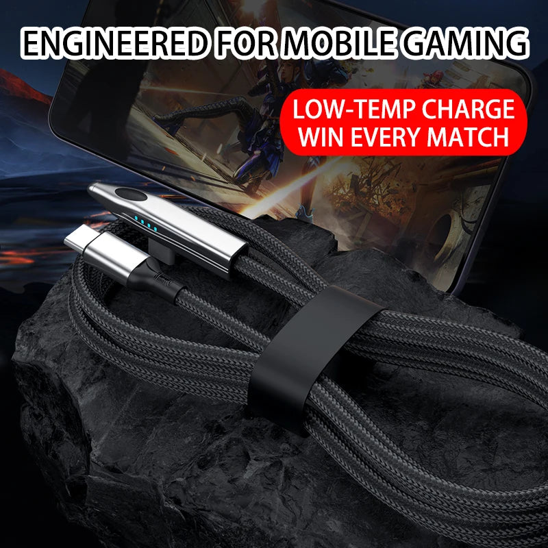 NNBILI 240W LED Display Charging Type C Cable 90 Degree Elbo