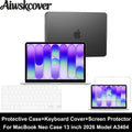 For MacBook Neo Case 13 inch 2026 Release Model A3404 3 in 1 Kit Plastic Hard Shell Case & Keyboard Cover & Screen Protector