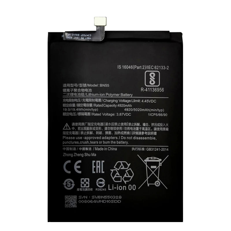 100% 5020mAh Replacement Battery For Xiaomi Redmi Note 9S No
