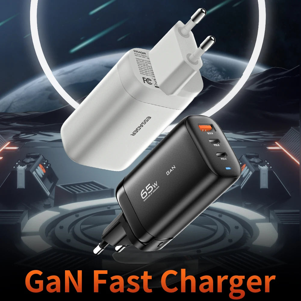 Essager 65W GaN USB Type C Charger For Laptop PPS 45W 25W Fa