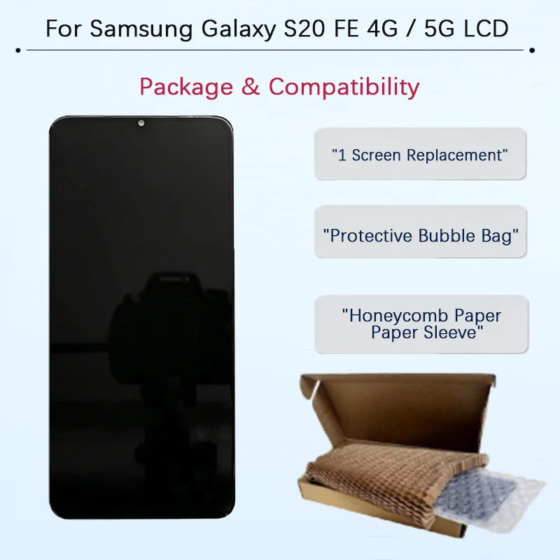 New S20 AMOLED LCD For Samsung Galaxy S20 FE 4G 5G Touch Dig