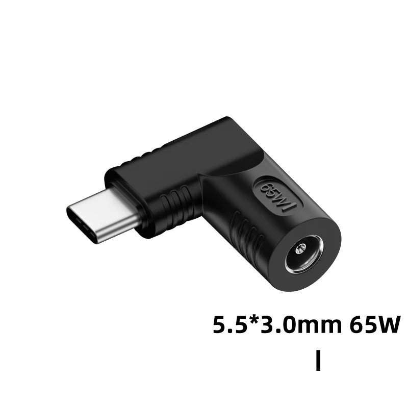 DC to Type C PD Power Jack Connector Universal Laptop Charger to 65W USB C PD Adapter Converter for Macbook POCO Samsung Xiaomi