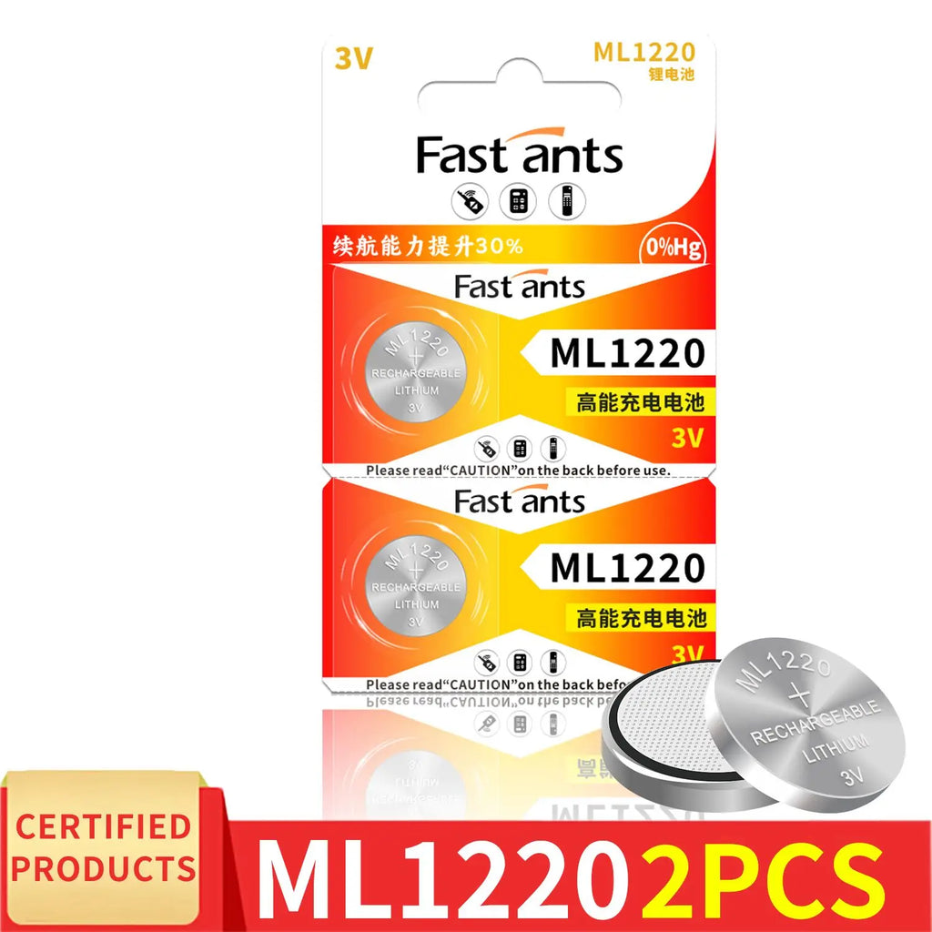 ML1220 3V Rechargeable Lithium Button Cell Battery CMOS RTC Memory Backup Battery For Laptop Motherboard Replacement CR1220
