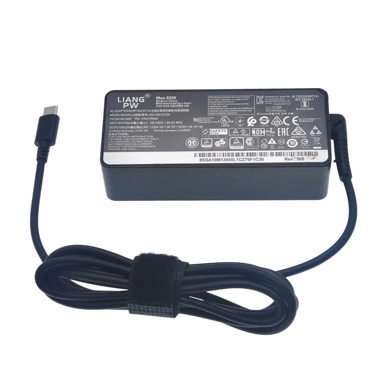 20V 3.25A 65W USB Type-C AC Laptop Power Adapter Charger For