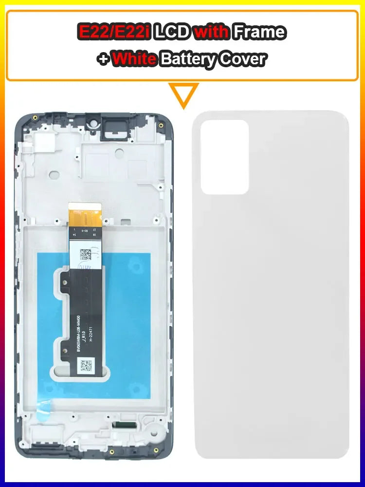 AMOLED LCD for Motorola Moto E22 E22i LCD Display Touch Screen Digitizer Assembly Replacement With Frame for Moto E22i Phone LCD