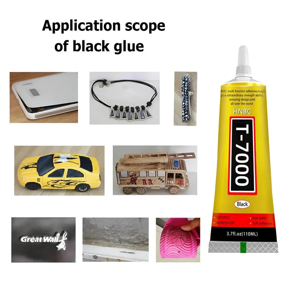15/25/50/110ML T7000 Black Glue for Phone Mobile Screen DIY Repair Zia Adhesive With Precision Applicator Tip LCD Display Repair