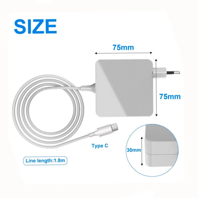 65W USB C Laptop Power Adapter Type C Power PD Wall Fast Cha
