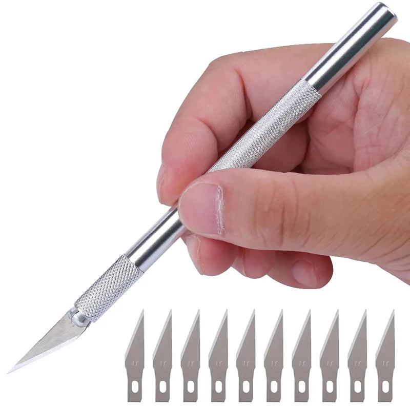 Non-Slip Metal Scalpel Knife Tools Kit Paper Cutter Engravin