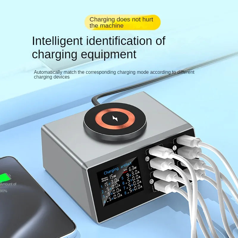 140W Multi-Port Charger with Digital Display PD+QC and Deskt
