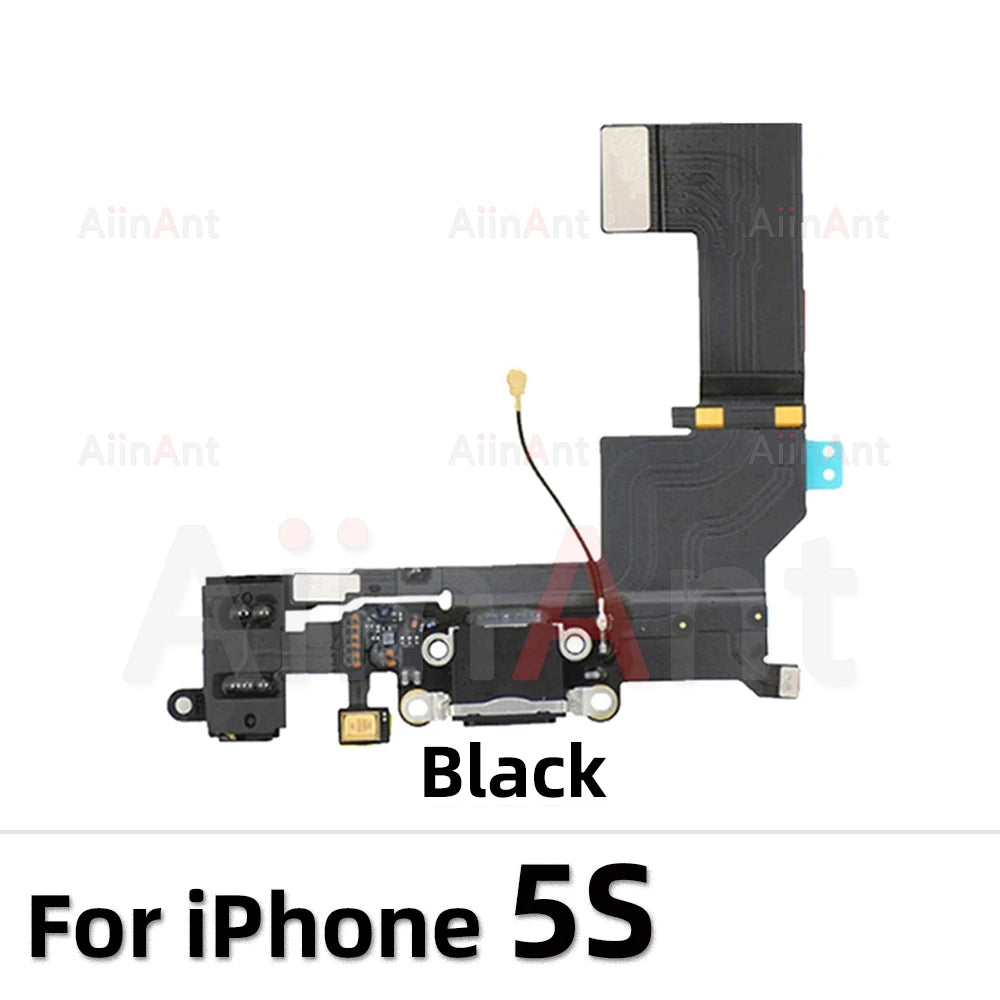 AiinAnt Dock USB Mic Board Charger Connector Fast Charging Port Flex Cable For iPhone 5s 6 6s Plus SE 2 3 2020 2022 Phone Parts