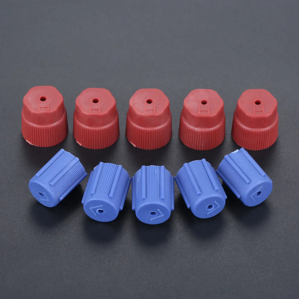 10Pcs Car A/C System Charging Port Service Cap R134a High Lo