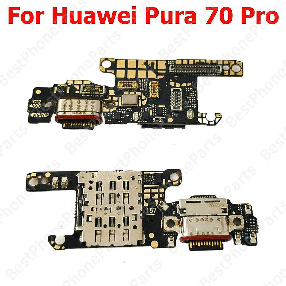 Charging Port For Huawei Pura 70 Pro P70 Ultra 5G Charge Board Usb Connector Plate Pcb Dock Flex Cable Mobile Phone Parts